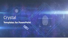  Presentation with digital image processing - Presentation with image-of-biometric-fingerprint background and a ocean colored foreground