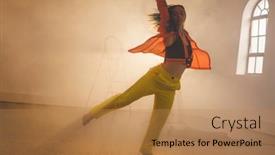  Presentation with movement - Slide deck consisting of image-of-biracial-female-modern background and a coral colored foreground