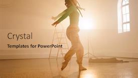  Presentation with movement - PPT theme with image-of-biracial-female-modern background and a  colored foreground