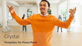  Presentation with movement - Theme enhanced with image-of-biracial-male-hip background and a yellow colored foreground