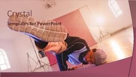  Presentation with hip hop - Slide set consisting of image-of-biracial-male-hip background and a coral colored foreground