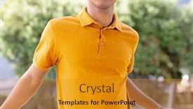  Presentation with polo - Presentation theme consisting of image-of-biracial-man background and a gold colored foreground