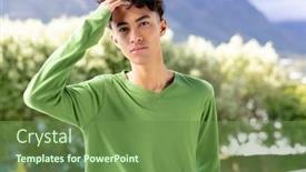  Presentation with long sleeve - Presentation theme consisting of image-of-biracial-man background and a tawny brown colored foreground