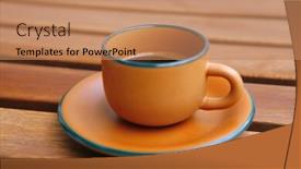  Presentation with hot and cold coffee cup - Audience pleasing slides consisting of image-of-black-coffee-cup backdrop and a coral colored foreground