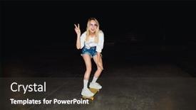  Presentation with outdoors - Audience pleasing PPT layouts consisting of image-of-blonde-caucasian-girl backdrop and a dark gray colored foreground