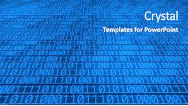  Presentation with binary blue - Beautiful slide deck featuring image of blue binary code backdrop and a teal colored foreground