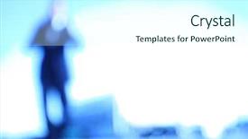  Presentation with blue shadows abstract - Cool new presentation theme with image of blue man abstract backdrop and a cool aqua colored foreground