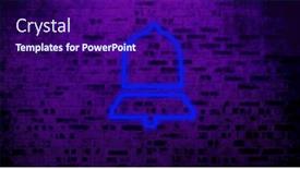  Presentation with blue neon - Presentation theme featuring image-of-blue-neon-bell background and a violet colored foreground