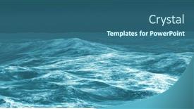  Presentation with blue waves - PPT theme featuring image-of-blue-sea background and a ocean colored foreground