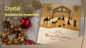  Presentation with border - Slides featuring image of border against christmas background and a tawny brown colored foreground