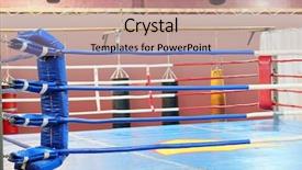  Presentation with boxing ring - Presentation design consisting of image of boxing ring background and a  colored foreground