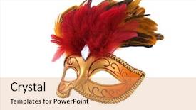  Presentation with fancy - Slides consisting of image of bright fancy mask background and a yellow colored foreground