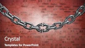  Presentation with broken wall - Slides with image of broken metallic chain background and a tawny brown colored foreground