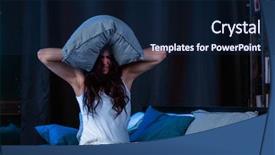  Presentation with insomnia - Presentation consisting of image of brunette with insomnia background and a navy blue colored foreground