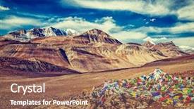  Presentation with prayer image - Slide deck consisting of image of buddhist prayer flag background and a coral colored foreground