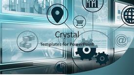  Presentation with business growth - Beautiful PPT theme featuring image of business growth chart backdrop and a light blue colored foreground