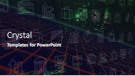  Presentation with shapes - Presentation theme featuring image-of-business-icons-over background and a wine colored foreground