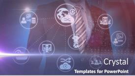  Presentation with connections - Slide set consisting of image-of-business-icons-over background and a ocean colored foreground