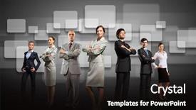  Presentation with business partner - Colorful PPT theme enhanced with image of business team standing backdrop and a black colored foreground