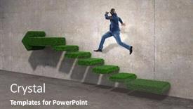  Presentation with upstairs - Beautiful slides featuring image-of-businessman-walking-upstairs backdrop and a gray colored foreground