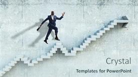  Presentation with upstairs - Colorful PPT layouts enhanced with image-of-businessman-walking-upstairs backdrop and a sky blue colored foreground