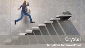  Presentation with upstairs - Cool new slides with image-of-businessman-walking-upstairs backdrop and a gray colored foreground