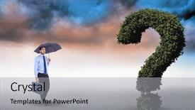  Presentation with electronics motherboard digital chip tech - Audience pleasing presentation consisting of image of businessman with umbrella backdrop and a light gray colored foreground