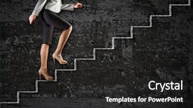  Presentation with corporate ladder - Cool new PPT layouts with image of businesswoman climbing career backdrop and a dark gray colored foreground