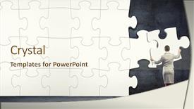  Presentation with connecting - PPT layouts enhanced with image of businesswoman connecting elements background and a  colored foreground