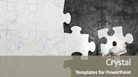  Presentation with connecting - Slide deck consisting of connecting elements of white puzzle background and a gray colored foreground