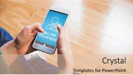  Presentation with composite - Theme featuring image of call for volunteer background and a  colored foreground