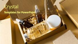  Presentation with tub - Slide set having image-of-cardboard-box background and a tawny brown colored foreground