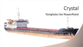  Presentation with engine ships - Theme enhanced with image of cargo ships background and a white colored foreground