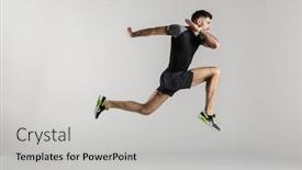  Presentation with sportswear - Slide set with image-of-caucasian-athletic-man background and a light gray colored foreground