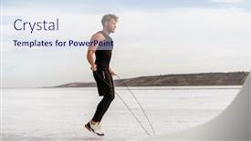  Presentation with rope - Slide deck enhanced with image-of-caucasian-athletic-sportsman background and a sky blue colored foreground