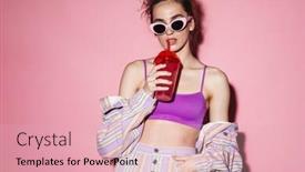  Presentation with cocktail - Slides with image-of-caucasian-confident-woman background and a lemonade colored foreground