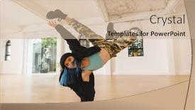  Presentation with hip hop - Slides featuring image-of-caucasian-female-hip background and a soft green colored foreground