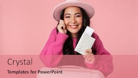  Presentation with passport travel - Slide deck featuring image-of-charming-beautiful-asian background and a coral colored foreground