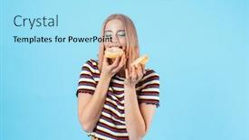  Presentation with pretty girl - PPT theme having image-of-cheerful-beautiful-pretty background and a arctic colored foreground