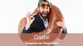  Presentation with swim suit - Colorful slides enhanced with image-of-cheerful-businessman backdrop and a coral colored foreground