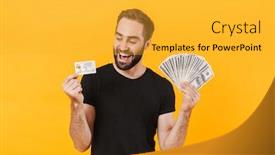  Presentation with basic - Presentation theme with image-of-cheerful-man-wearing background and a gold colored foreground