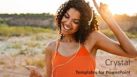  Presentation with african music - Beautiful slide set featuring image-of-cheerful-young-african backdrop and a red colored foreground