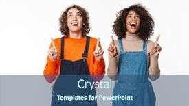  Presentation with denim - Cool new presentation with image-of-cheery-surprised-two backdrop and a ocean colored foreground