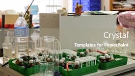  Presentation with chemical - Cool new presentation design with image-of-chemical-equipment backdrop and a gray colored foreground