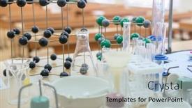  Presentation with chemical - Presentation theme consisting of image-of-chemical-equipment background and a light gray colored foreground