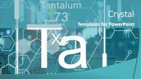  Presentation with chemical elements - Presentation theme having image-of-chemical-formula background and a teal colored foreground