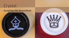  Presentation with chess pieces - Cool new presentation theme with image-of-chess-pieces backdrop and a coral colored foreground