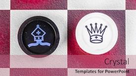  Presentation with chess pieces - Theme consisting of image-of-chess-pieces background and a coral colored foreground