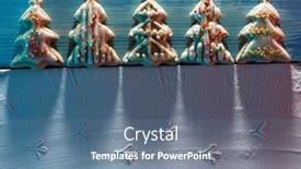  Presentation with footprints - Amazing PPT theme having image-of-christmas-cookies-made backdrop and a ocean colored foreground