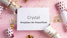  Presentation with christmas card - Slide set consisting of image-of-christmas-crackers background and a sky blue colored foreground